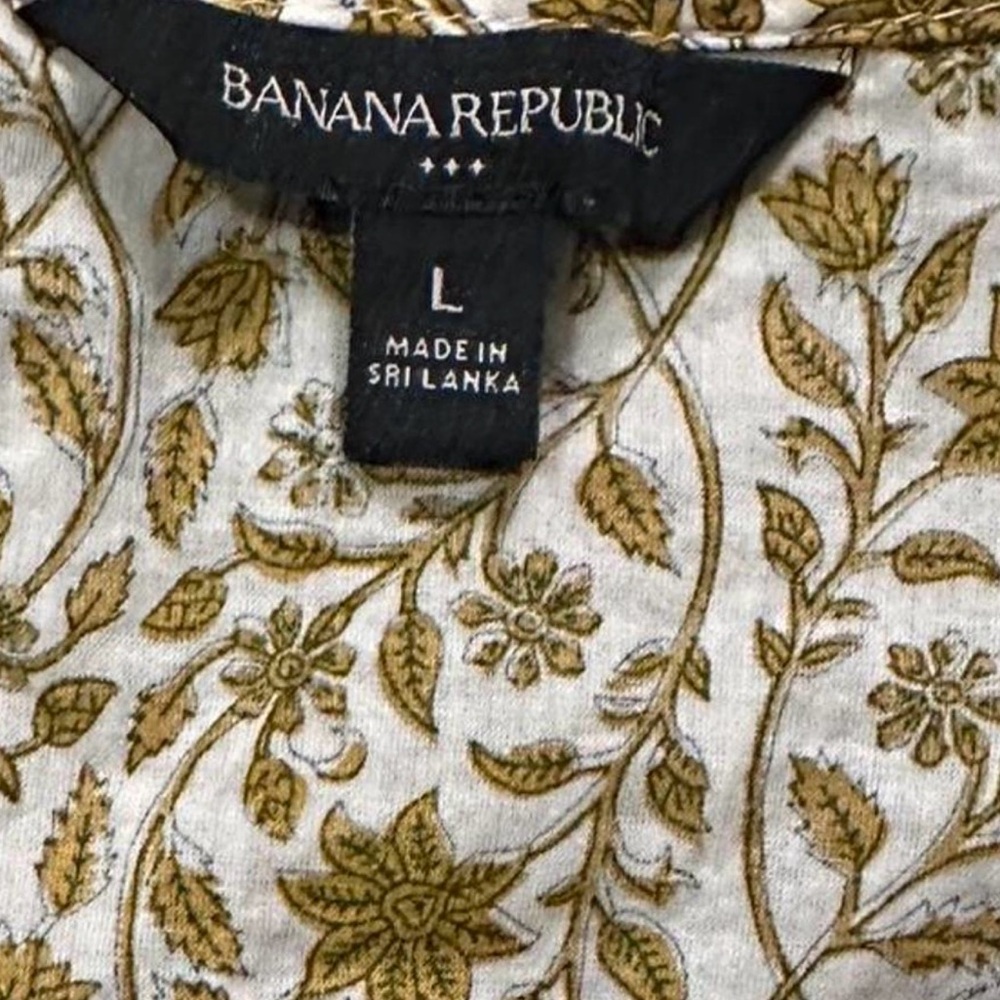 Elegant Olive Floral Banana Republic top - Picture 3 of 5